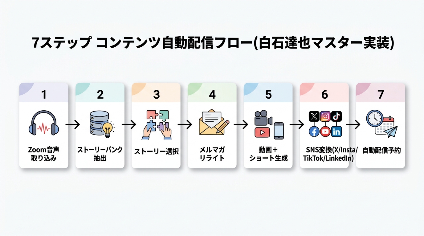7 ステップ コンテンツ自動配信フロー