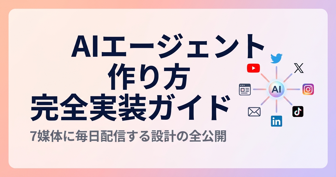 AI エージェント 作り方 完全実装ガイド — 7 媒体に毎日配信する設計の全公開