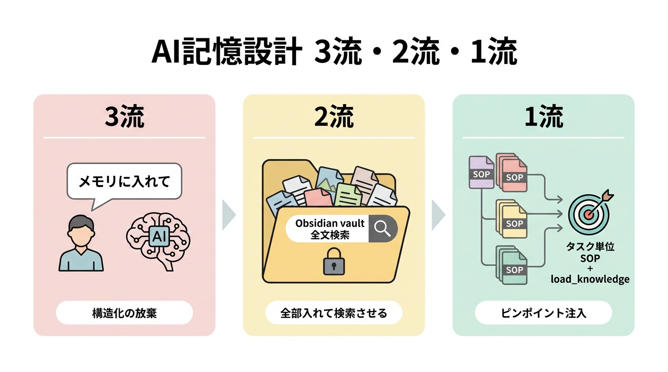 AI 記憶設計 3 流・2 流・1 流