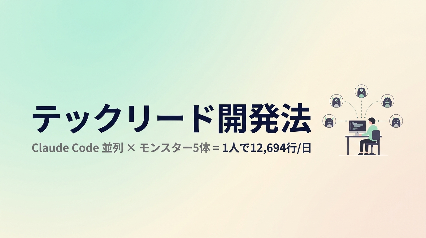 Claude Code 並列実行 × サブエージェント × worktree で1人で12,694行/日 — テックリード開発法のすべて