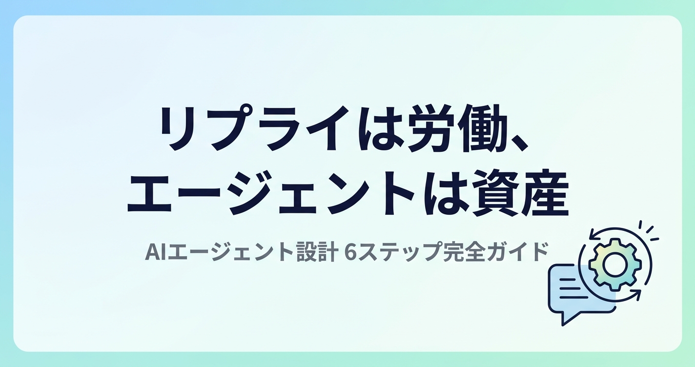 リプライエージェントの作り方 — AIエージェント設計 6ステップで「労働」を「資産」に変える完全フロー